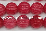 CCN677 15.5 inches 16mm carved round candy jade beads wholesale