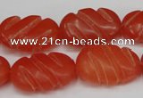 CCN682 15.5 inches 15*23mm carved oval candy jade beads wholesale