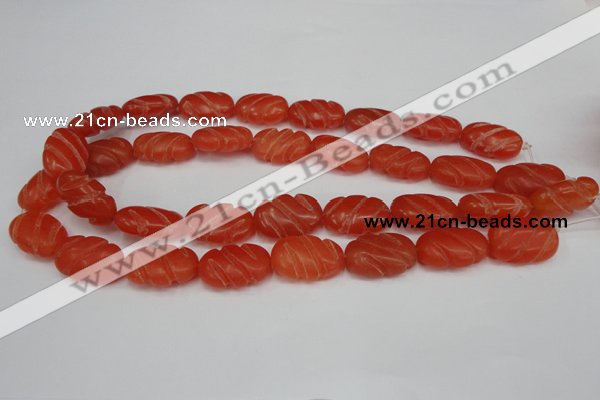 CCN682 15.5 inches 15*23mm carved oval candy jade beads wholesale