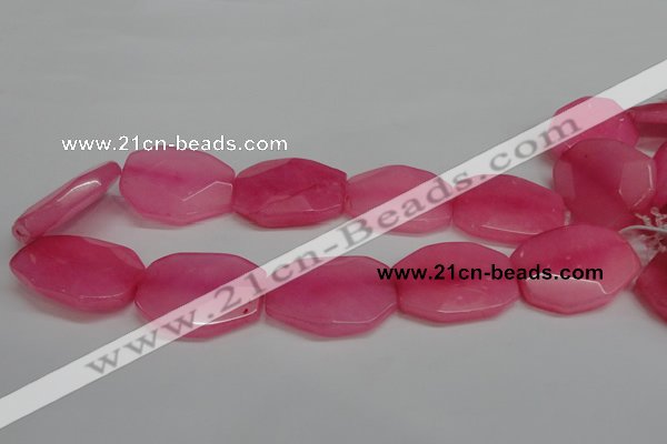 CCN691 15.5 inches 30*40mm faceted octagonal candy jade beads