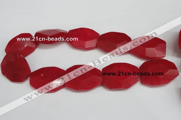 CCN693 15.5 inches 30*40mm faceted octagonal candy jade beads