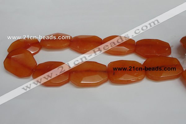 CCN695 15.5 inches 30*40mm faceted octagonal candy jade beads