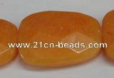 CCN700 15.5 inches 30*40mm faceted trapezoid candy jade beads