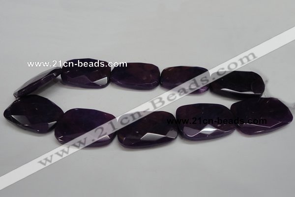 CCN707 15.5 inches 30*40mm faceted trapezoid candy jade beads