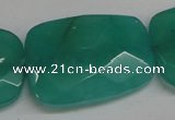 CCN709 15.5 inches 30*40mm faceted trapezoid candy jade beads