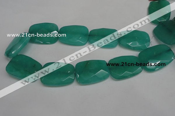 CCN709 15.5 inches 30*40mm faceted trapezoid candy jade beads