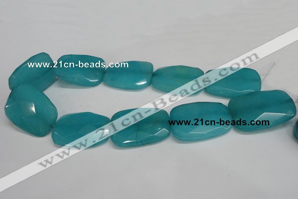 CCN710 15.5 inches 30*40mm faceted trapezoid candy jade beads