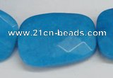 CCN711 15.5 inches 30*40mm faceted trapezoid candy jade beads