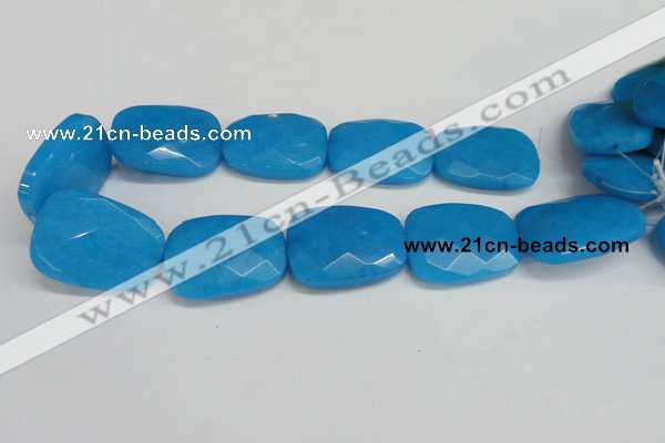 CCN711 15.5 inches 30*40mm faceted trapezoid candy jade beads