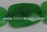 CCN713 15.5 inches 30*40mm faceted trapezoid candy jade beads