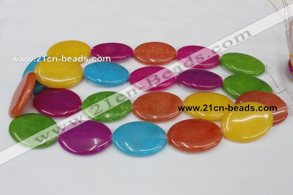 CCN726 15.5 inches 25*35mm oval candy jade beads wholesale