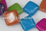 CCN730 15.5 inches 15*15mm diamond candy jade beads wholesale