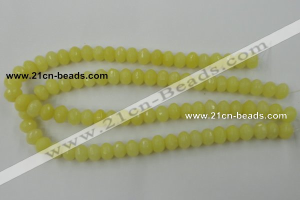 CCN907 15.5 inches 9*12mm faceted rondelle candy jade beads