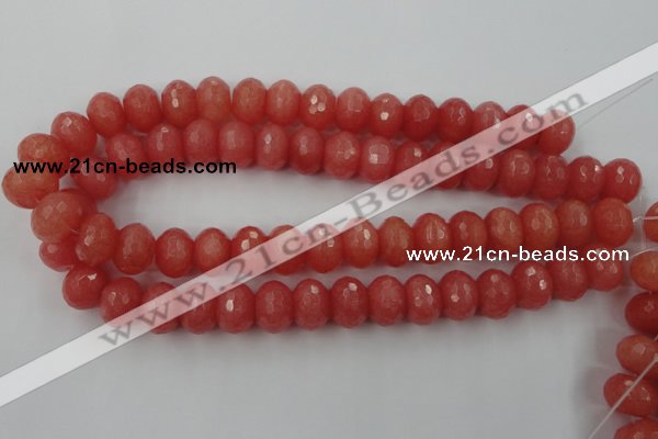 CCN931 15.5 inches 12*16mm faceted rondelle candy jade beads