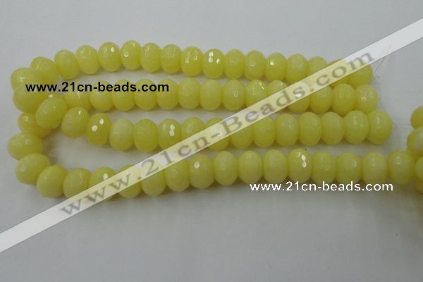 CCN932 15.5 inches 12*16mm faceted rondelle candy jade beads