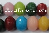 CCN956 15.5 inches 14*18mm faceted rondelle mixed color candy jade beads