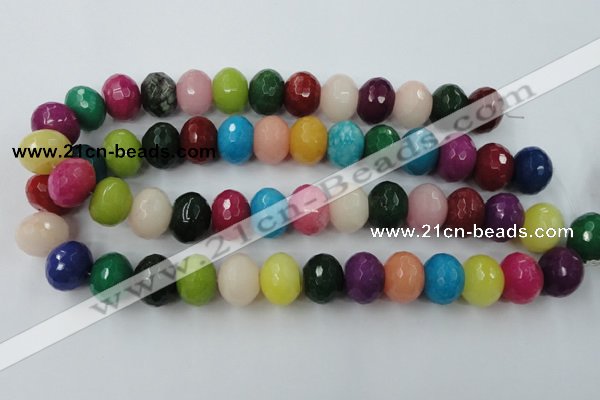 CCN956 15.5 inches 14*18mm faceted rondelle mixed color candy jade beads