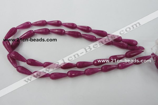 CCN975 15.5 inches 9*22mm faceted teardrop candy jade beads