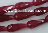 CCN976 15.5 inches 9*22mm faceted teardrop candy jade beads