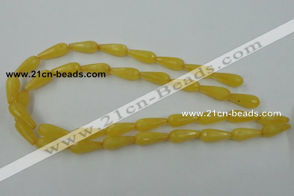 CCN977 15.5 inches 9*22mm faceted teardrop candy jade beads
