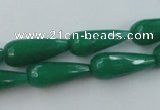 CCN978 15.5 inches 9*22mm faceted teardrop candy jade beads