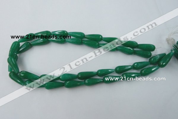 CCN978 15.5 inches 9*22mm faceted teardrop candy jade beads