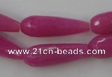 CCN982 15.5 inches 10*30mm faceted teardrop candy jade beads