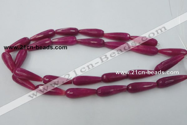 CCN983 15.5 inches 10*30mm faceted teardrop candy jade beads