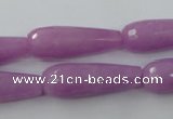 CCN984 15.5 inches 10*30mm faceted teardrop candy jade beads