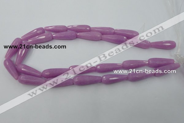 CCN984 15.5 inches 10*30mm faceted teardrop candy jade beads