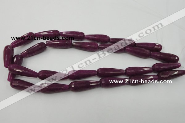 CCN985 15.5 inches 10*30mm faceted teardrop candy jade beads