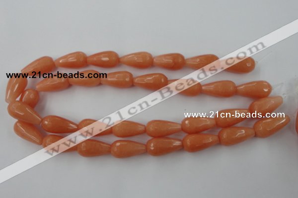 CCN987 15.5 inches 13*25mm faceted teardrop candy jade beads