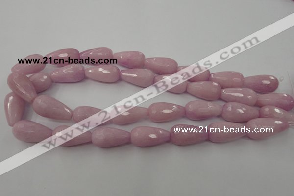 CCN988 15.5 inches 13*25mm faceted teardrop candy jade beads