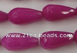 CCN989 15.5 inches 13*25mm faceted teardrop candy jade beads