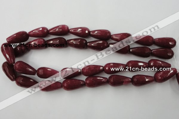 CCN990 15.5 inches 13*25mm faceted teardrop candy jade beads