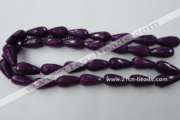 CCN991 15.5 inches 13*25mm faceted teardrop candy jade beads