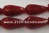 CCN992 15.5 inches 13*25mm faceted teardrop candy jade beads