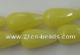 CCN993 15.5 inches 13*25mm faceted teardrop candy jade beads