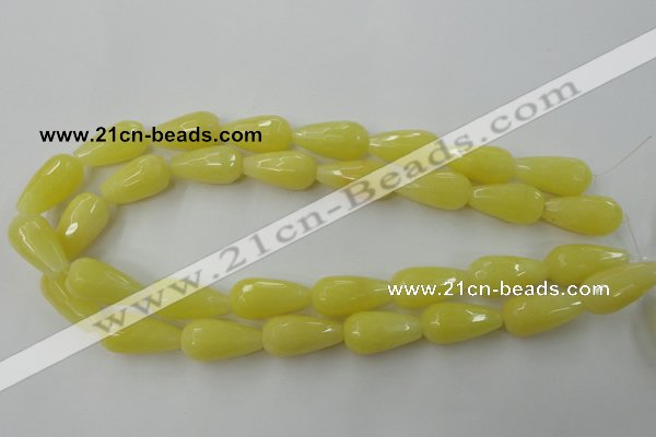 CCN993 15.5 inches 13*25mm faceted teardrop candy jade beads