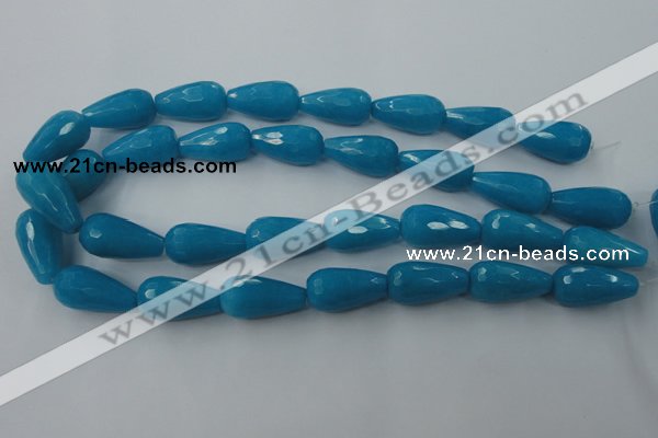 CCN994 15.5 inches 13*25mm faceted teardrop candy jade beads