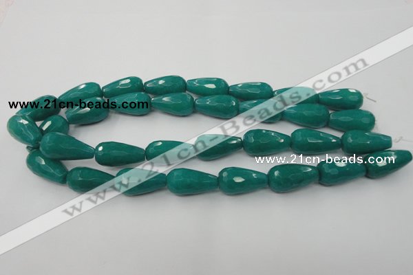 CCN995 15.5 inches 13*25mm faceted teardrop candy jade beads