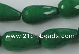 CCN996 15.5 inches 13*25mm faceted teardrop candy jade beads