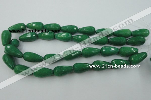 CCN996 15.5 inches 13*25mm faceted teardrop candy jade beads