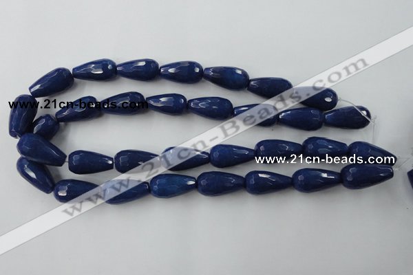 CCN999 15.5 inches 13*25mm faceted teardrop candy jade beads