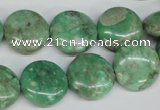 CCO112 15.5 inches 16mm flat round dyed natural chrysotine beads