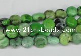 CCO130 15.5 inches 8mm flat round dyed natural chrysotine beads