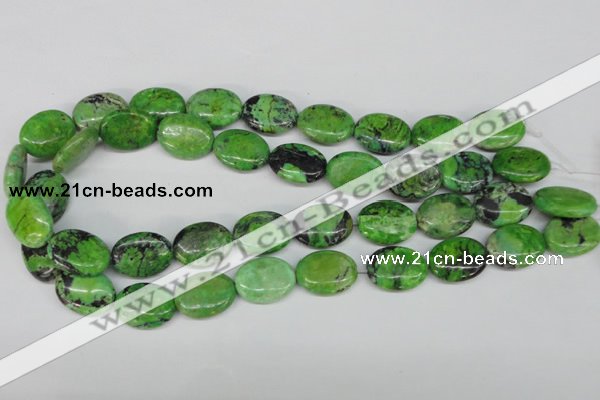 CCO137 15.5 inches 15*20mm oval dyed natural chrysotine beads