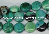 CCO150 15.5 inches 12mm flat round dyed natural chrysotine beads