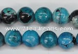 CCO166 15.5 inches 15mm round dyed natural chrysotine beads