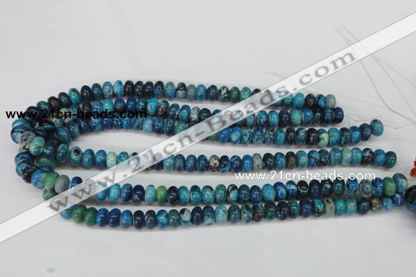 CCO171 15.5 inches 6*10mm rondelle dyed natural chrysotine beads